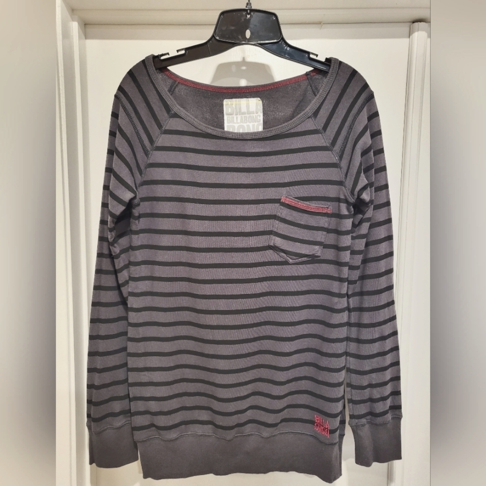 Billabong Striped Pocket Sweater - Size Medium